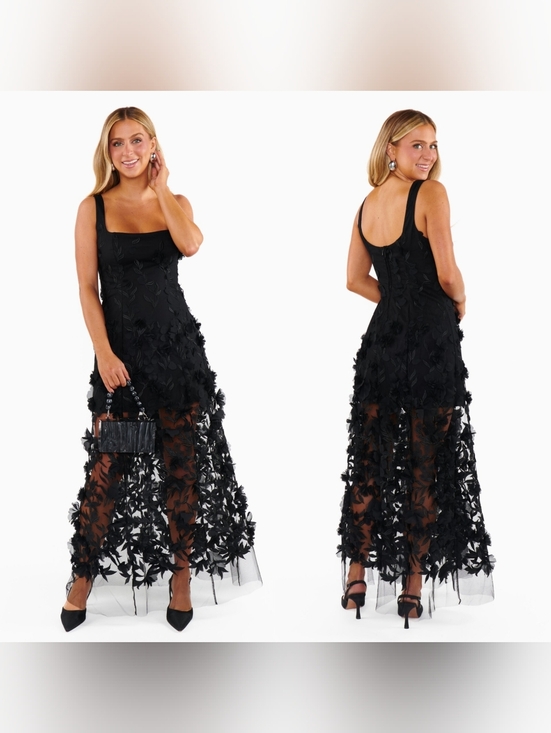 Show Me Your MuMu Dresses & Skirts - Show Me Your Mumu Stephanie Black 3D Floral Dress M Wedding Party Prom Formal